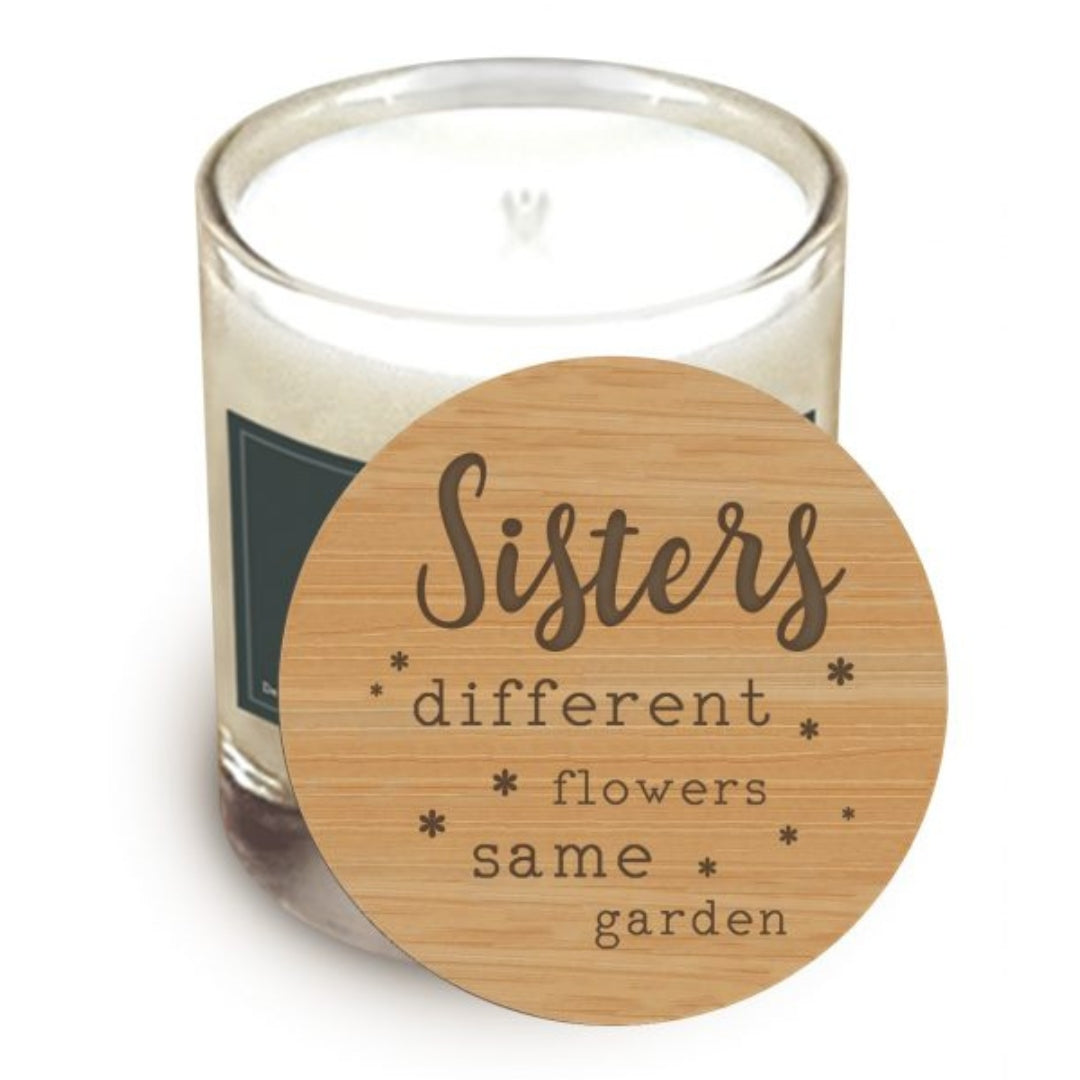 Sisters, Different Flowers, Same Garden Wooden Quote Lid