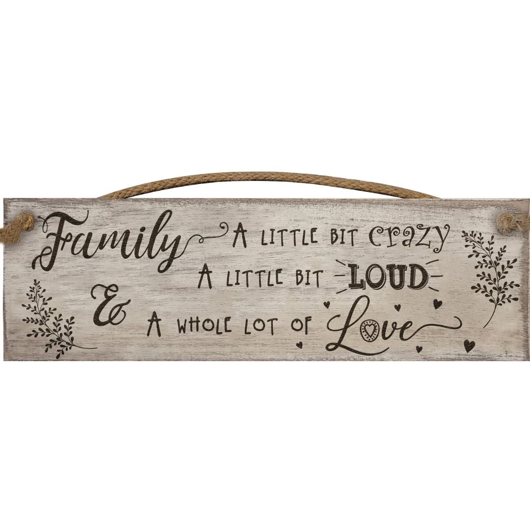 Hanging Wooden Plaque - A Little Bit Crazy