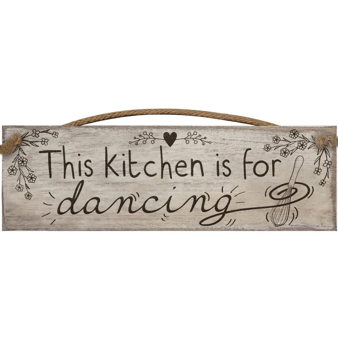 Hanging Wooden Plaque - Kitchen For Dancing
