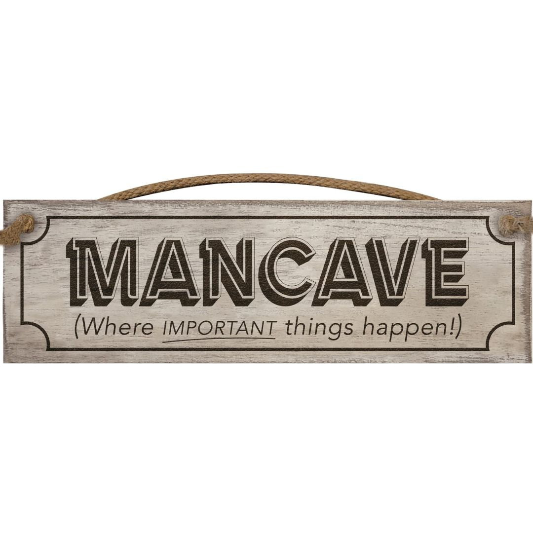 Hanging Wooden Plaque - Man Cave