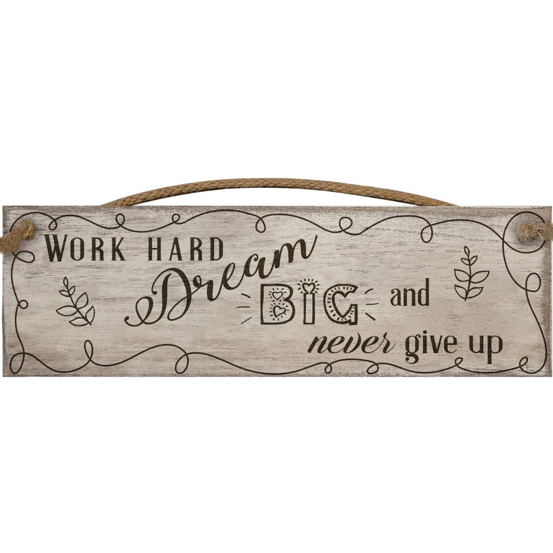 Hanging Wooden Plaque - Work Hard