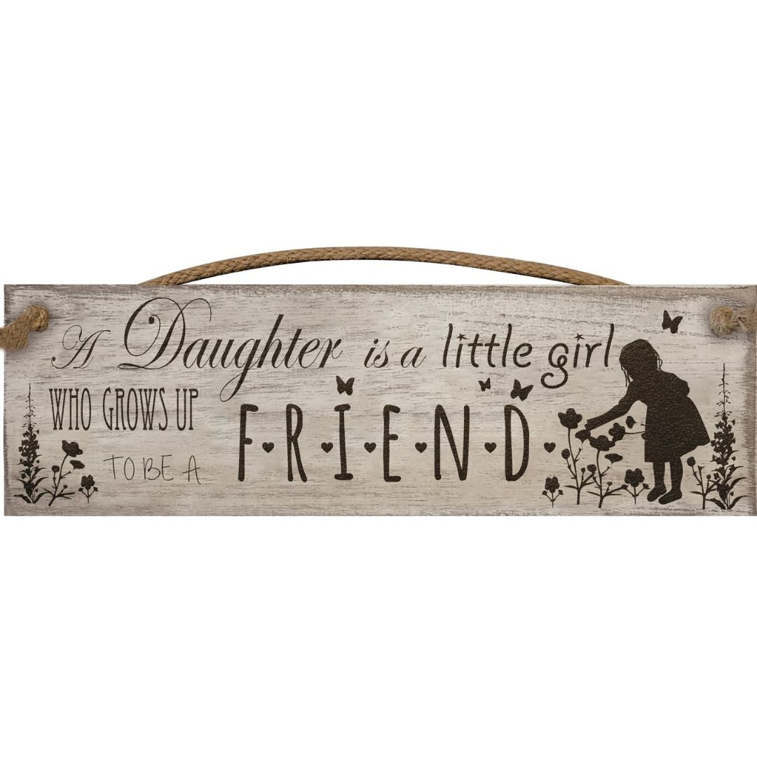 Hanging Wooden Plaque - Daughter Little Girl