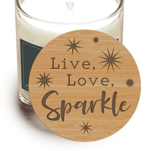 Live, Love, Sparkle Wooden Quote Lid