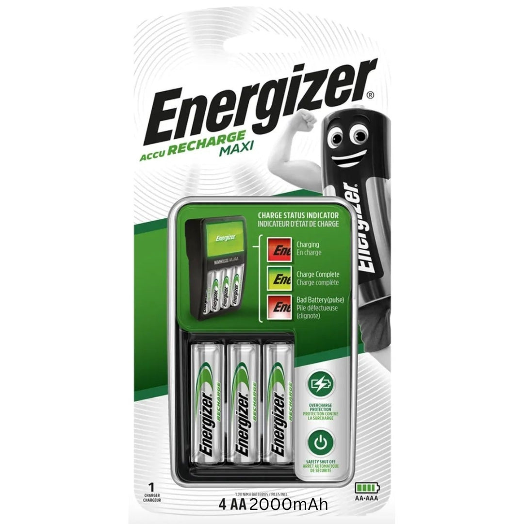Energizer Maxi Charger + Rechargeable Batteries A Pack Of 4pcs - AA