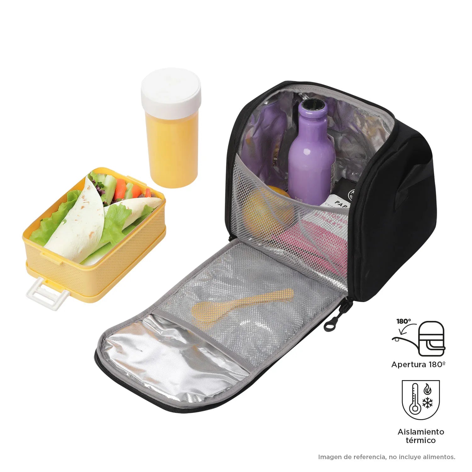 Totto Lunch Bag 21 x 23.5 x 19cm - Black