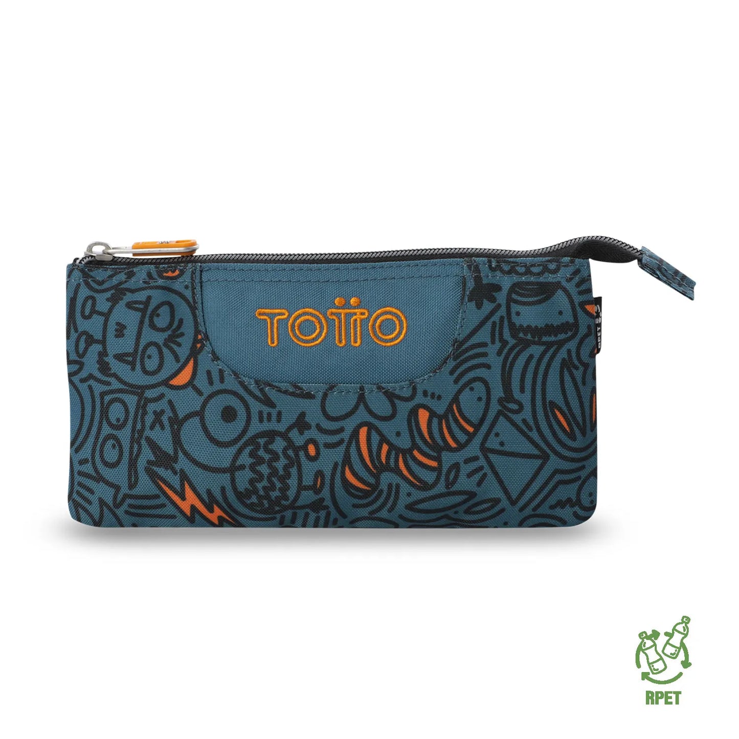 Totto 3 Compartments Pencil Case 11 x 22 x 3.5cm - Multiuso Tablero - 5L4