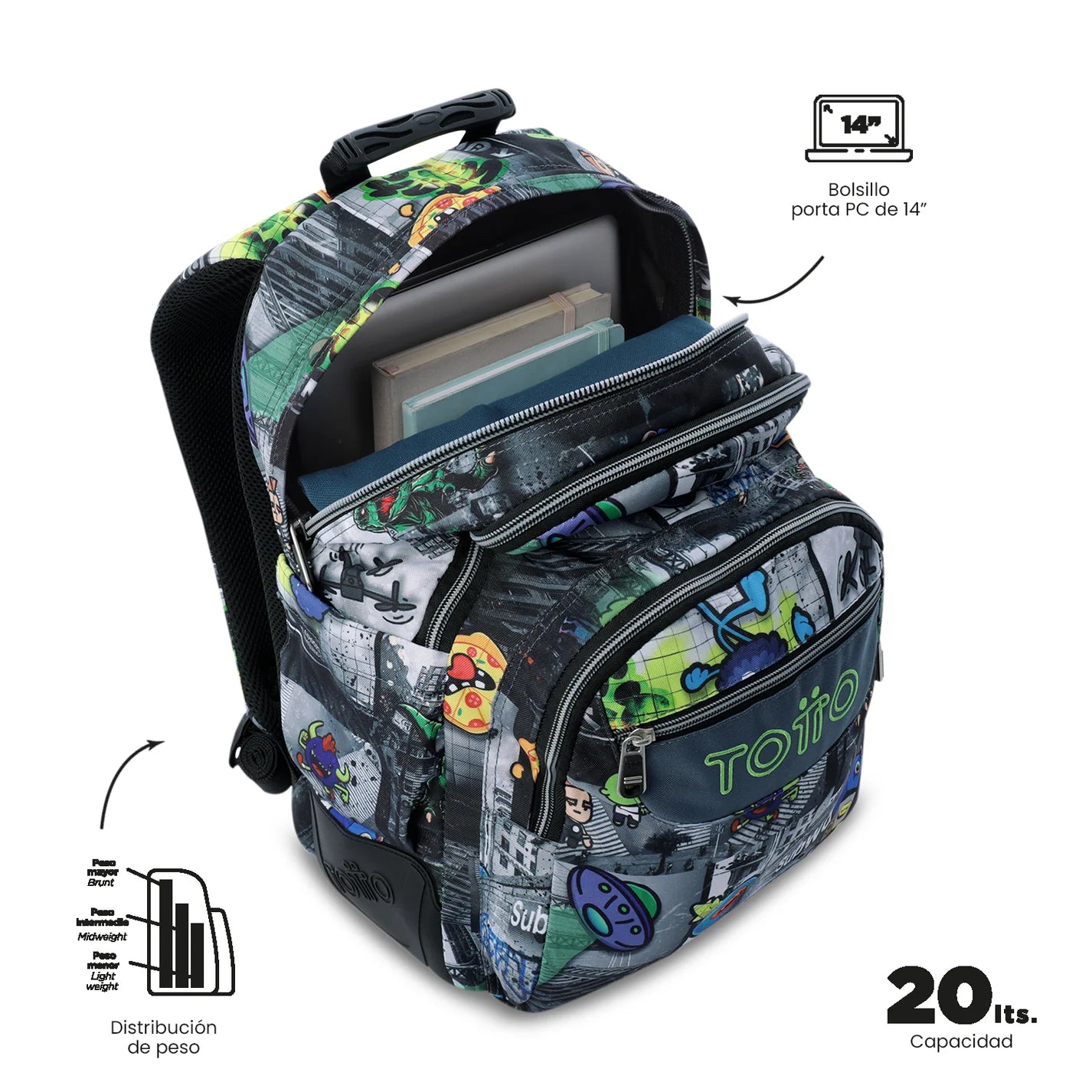 Totto Backpack 44 x 33 x 13.5cm - Rayol - 2EC