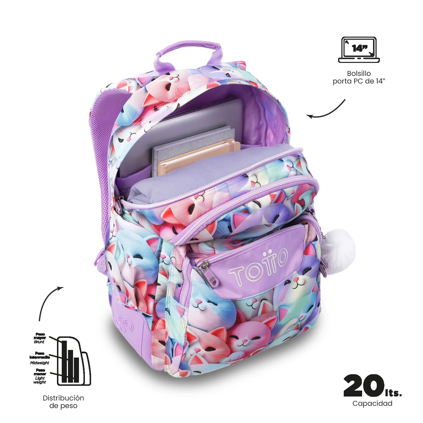 Totto Backpack 44 x 33 x 13.5cm - Rayol - 0S6