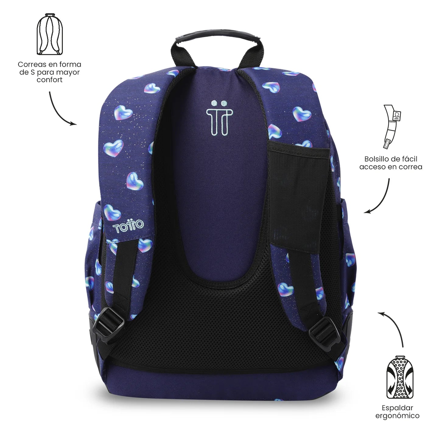 Totto Backpack 44 x 33 x 13.5cm - Rayol Glitter - 4FE