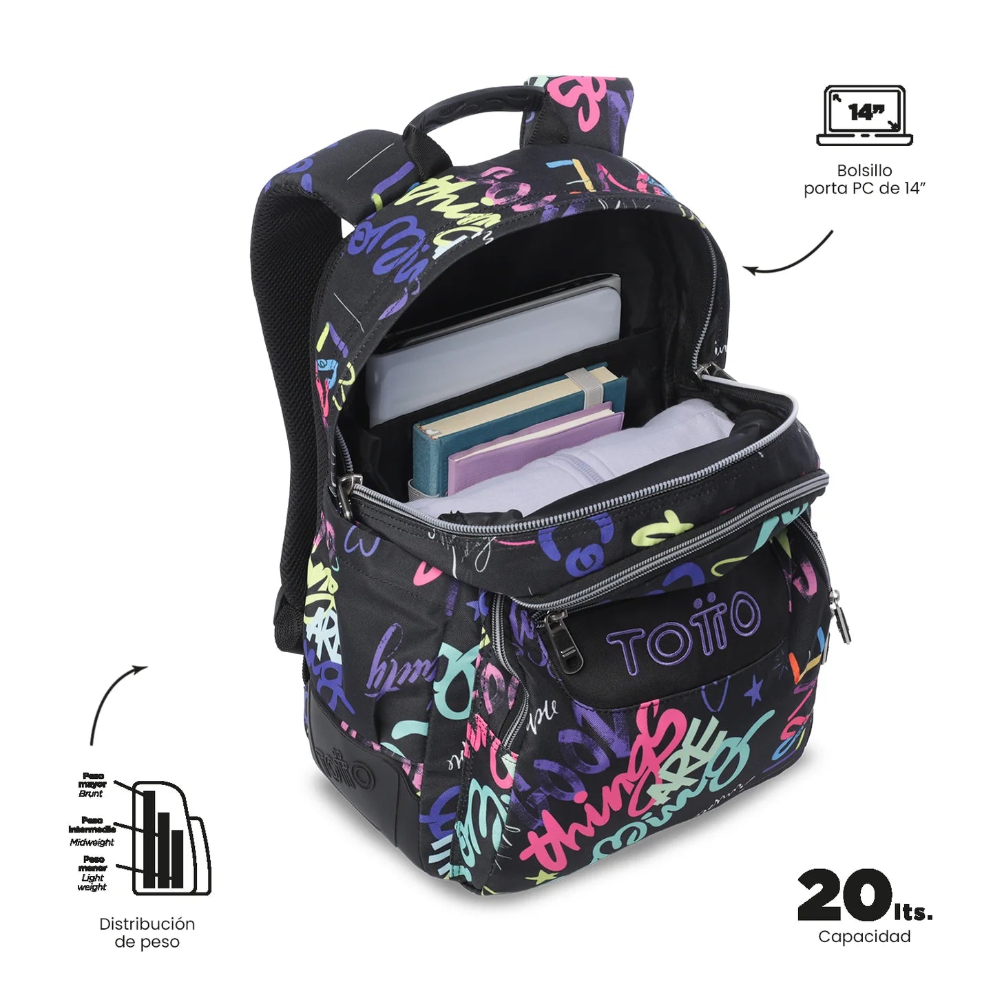 Totto Backpack 44 x 33 x 13.5cm - Rayol - 7EZ