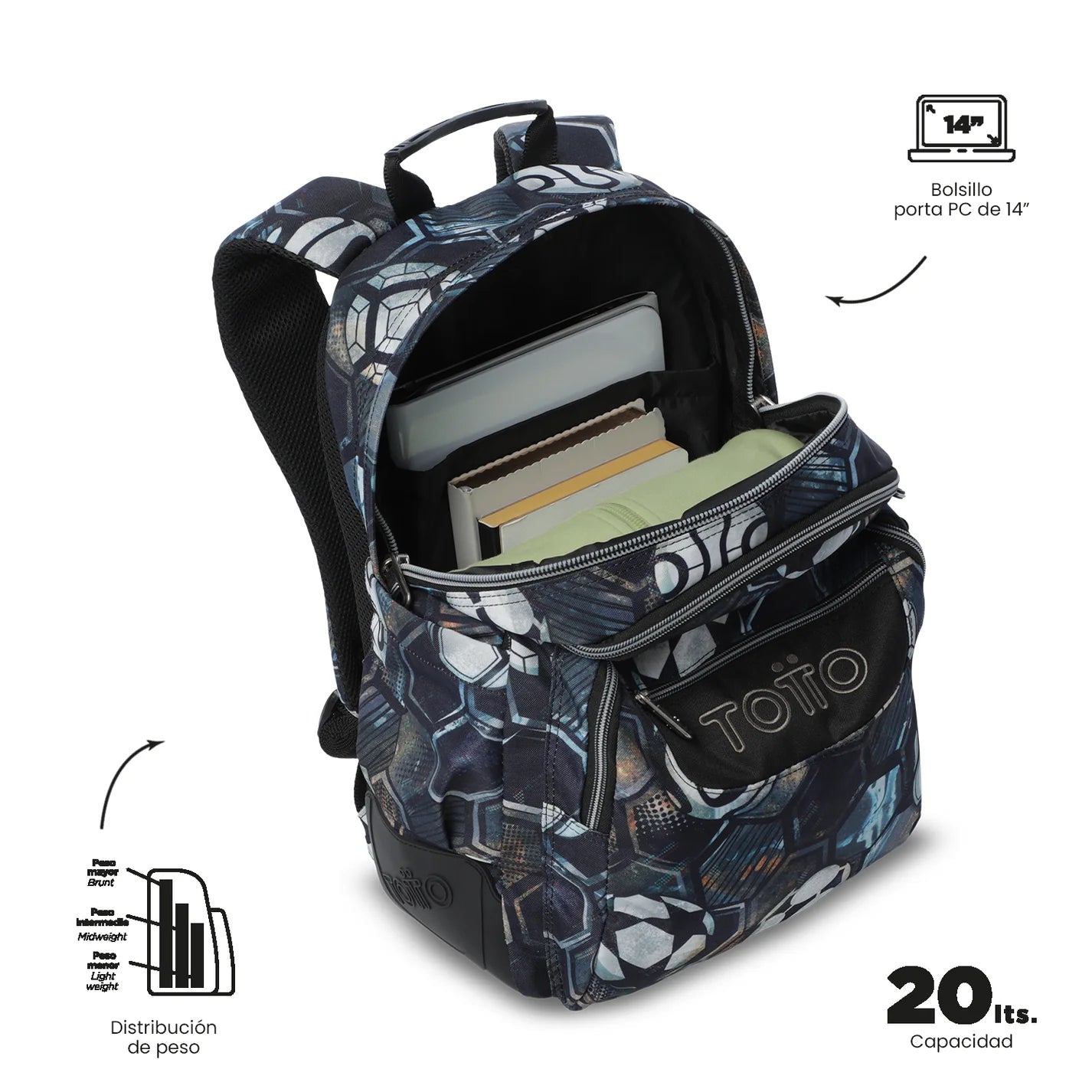 Totto Backpack 44 x 33 x 13.5cm - Rayol - 7EM