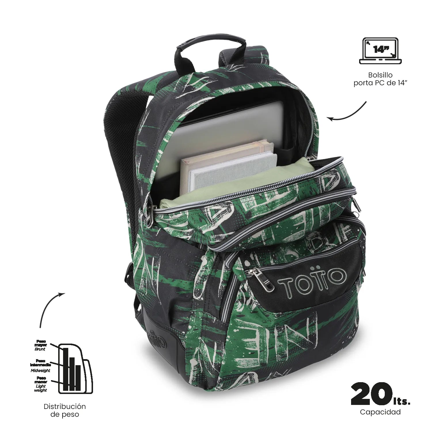 Totto Backpack 44 x 33 x 13.5cm - Rayol - 8VY