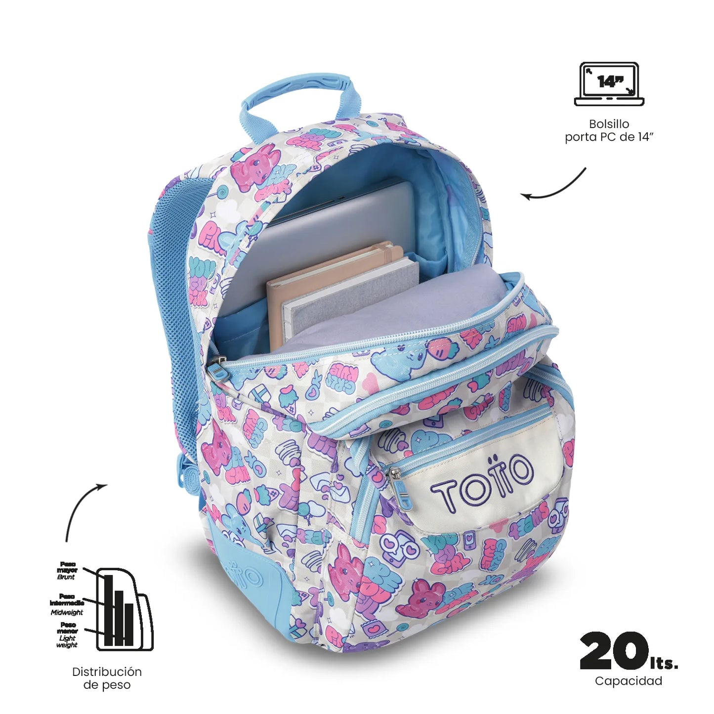 Totto Backpack 44 x 33 x 13.5cm - Rayol - 0S7