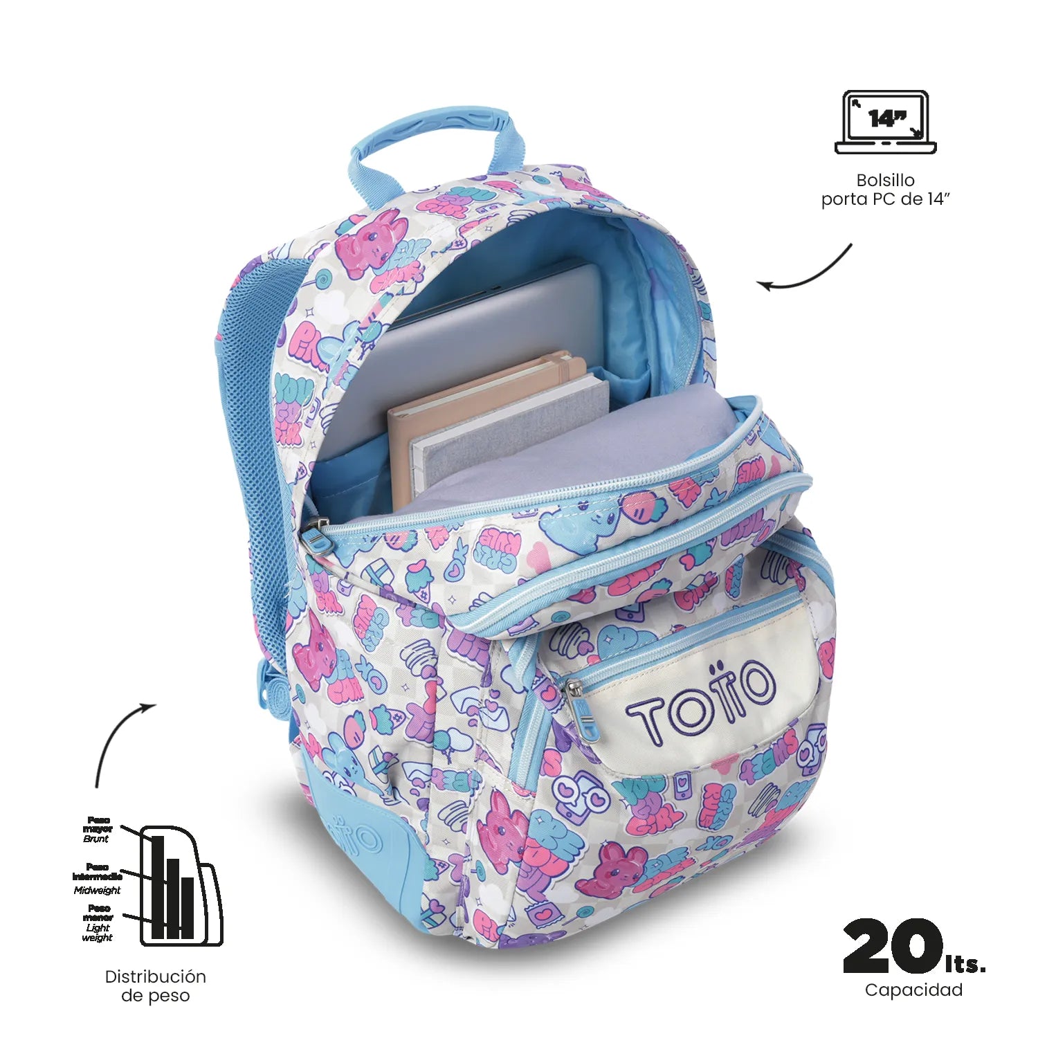 Totto Backpack 44 x 33 x 13.5cm - Rayol - 0S7