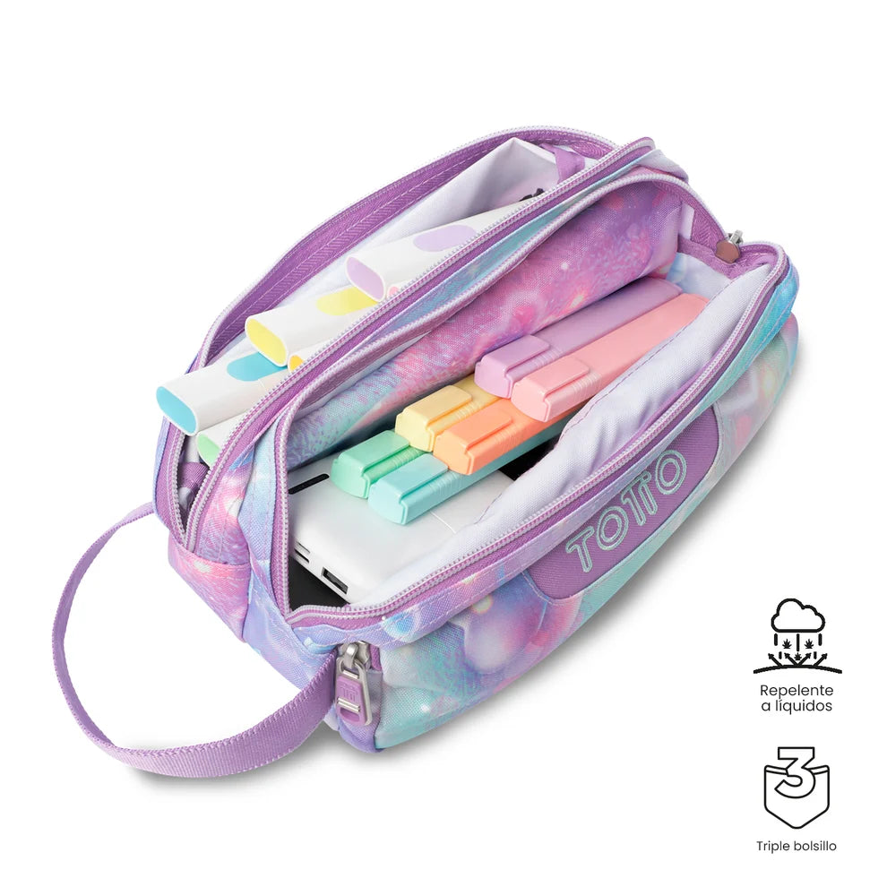 Totto 3 Compartments Pencil Case 11.5 x 23 x 10.5cm - Multiuso Agapec - 5MG