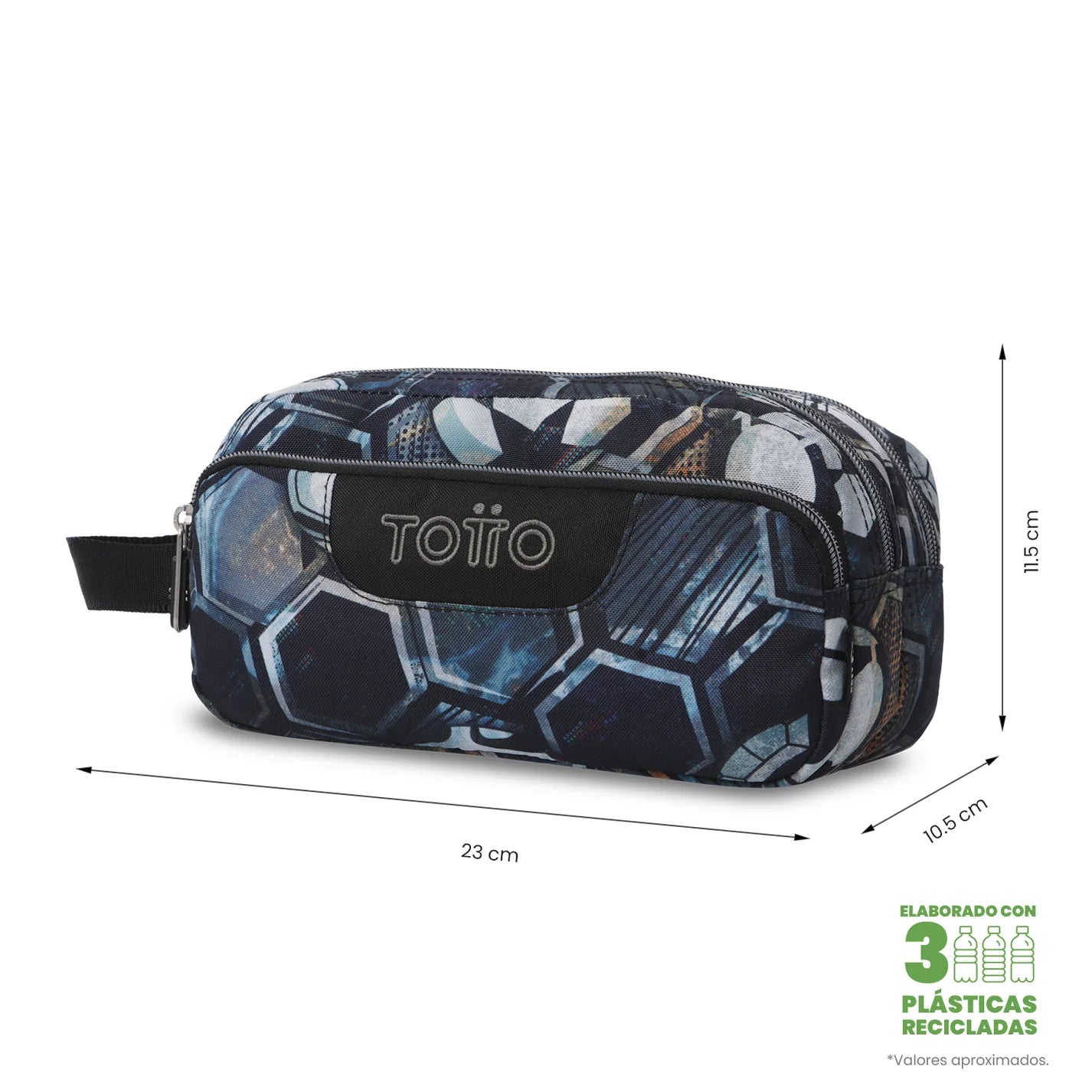 Totto 3 Compartments Pencil Case 11.5 x 23 x 10.5cm - Multiuso Agapec - 7EM