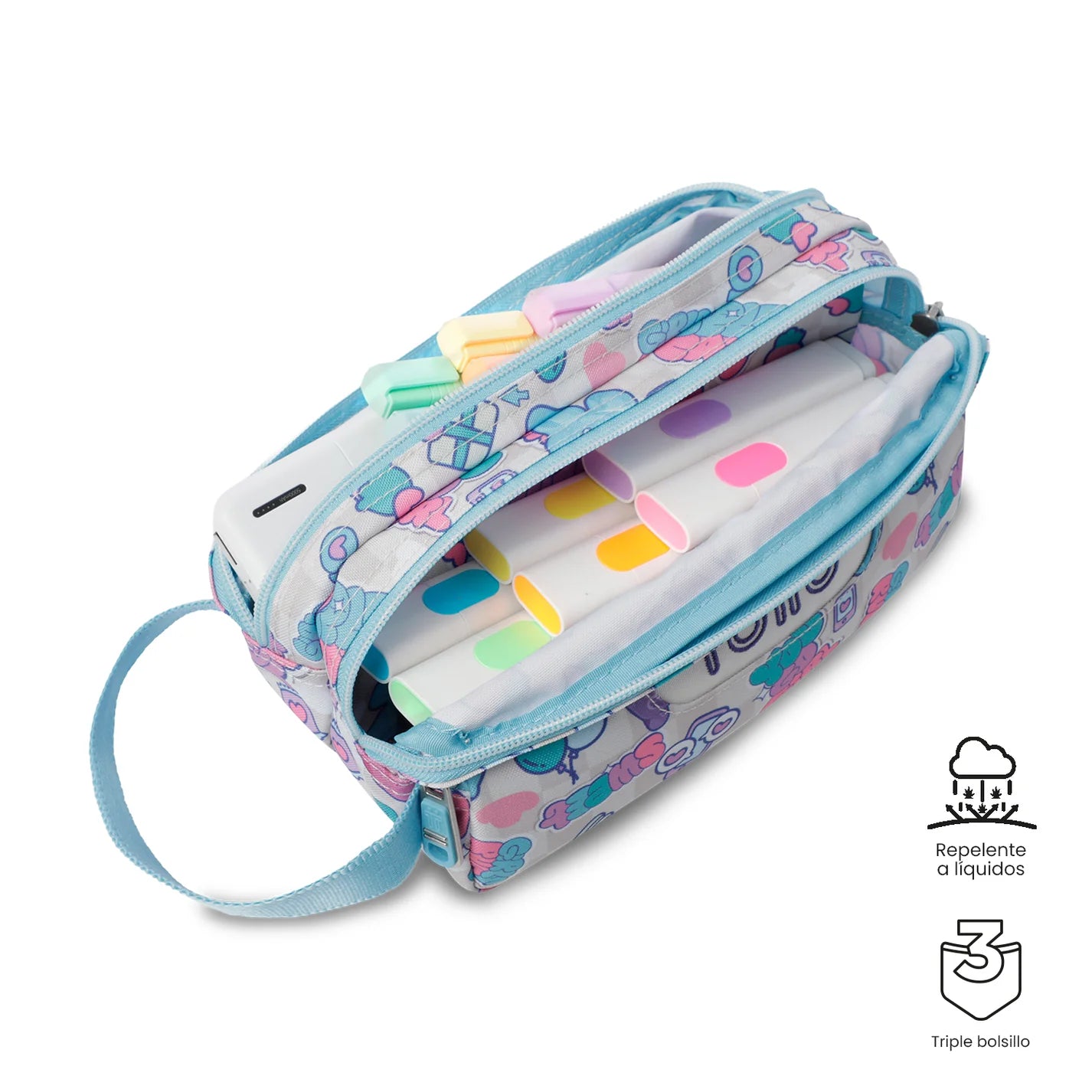 Totto 3 Compartments Pencil Case 11.5 x 23 x 10.5cm - Multiuso Agapec - 0S7