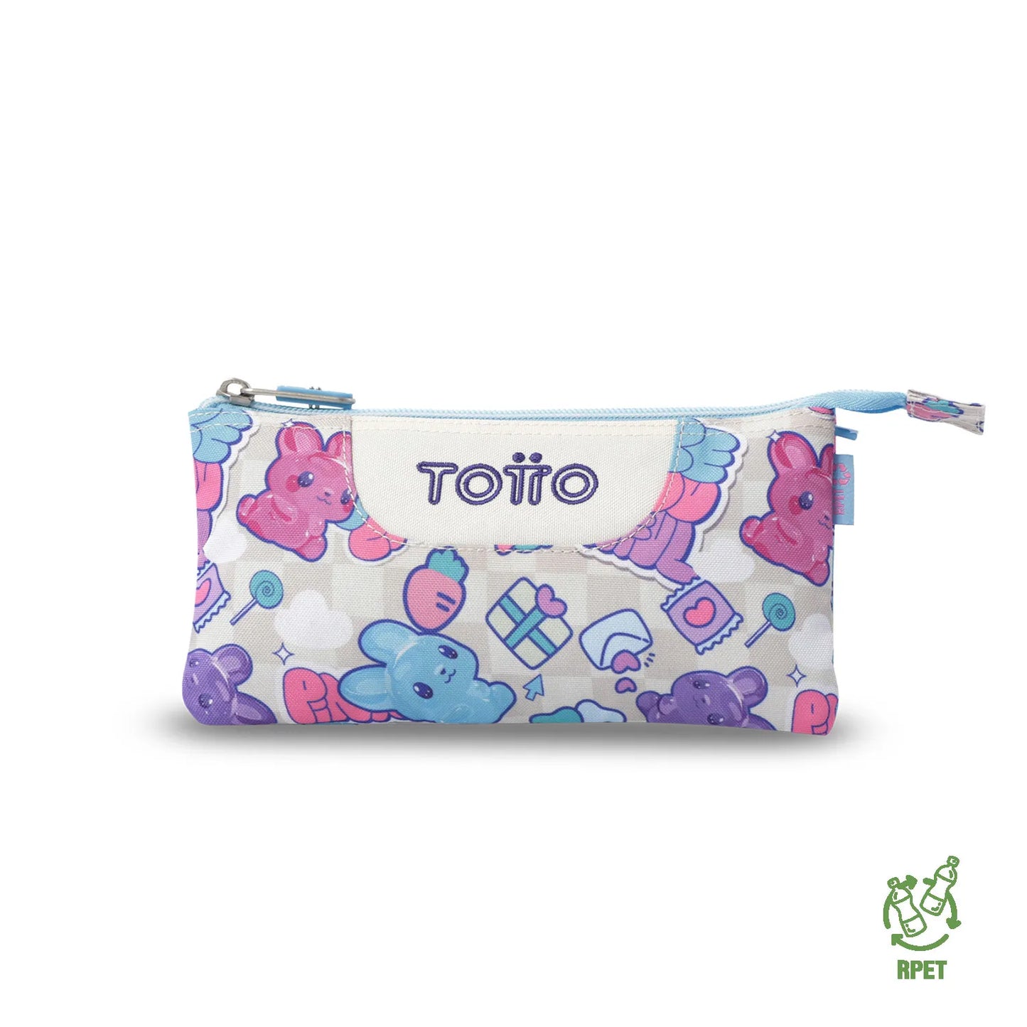 Totto 3 Compartments Pencil Case 11 x 22 x 3.5cm - Multiuso Tablero - 0S7
