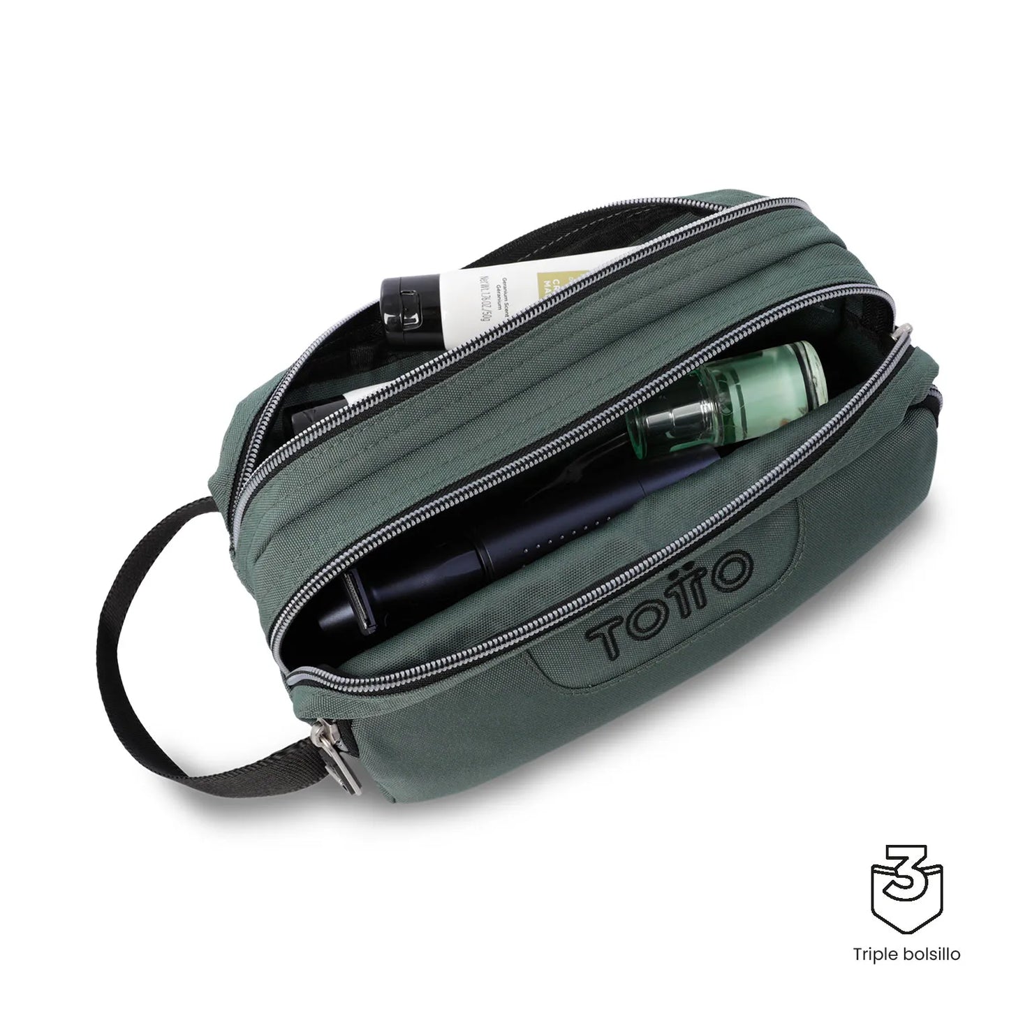 Totto 3 Compartments Pencil Case 11.5 x 23 x 10.5cm - Multiuso Agapec Ecole Solid - V7Y