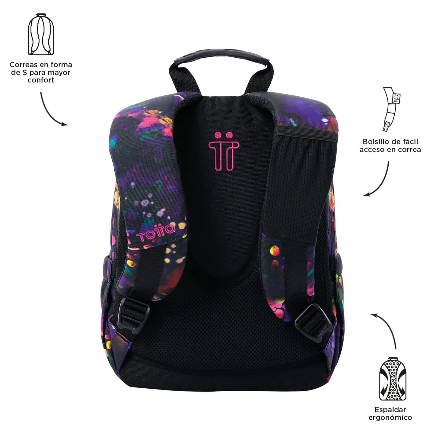 Totto Backpack 36.5 x 27 x 12cm - Flower Galaxy