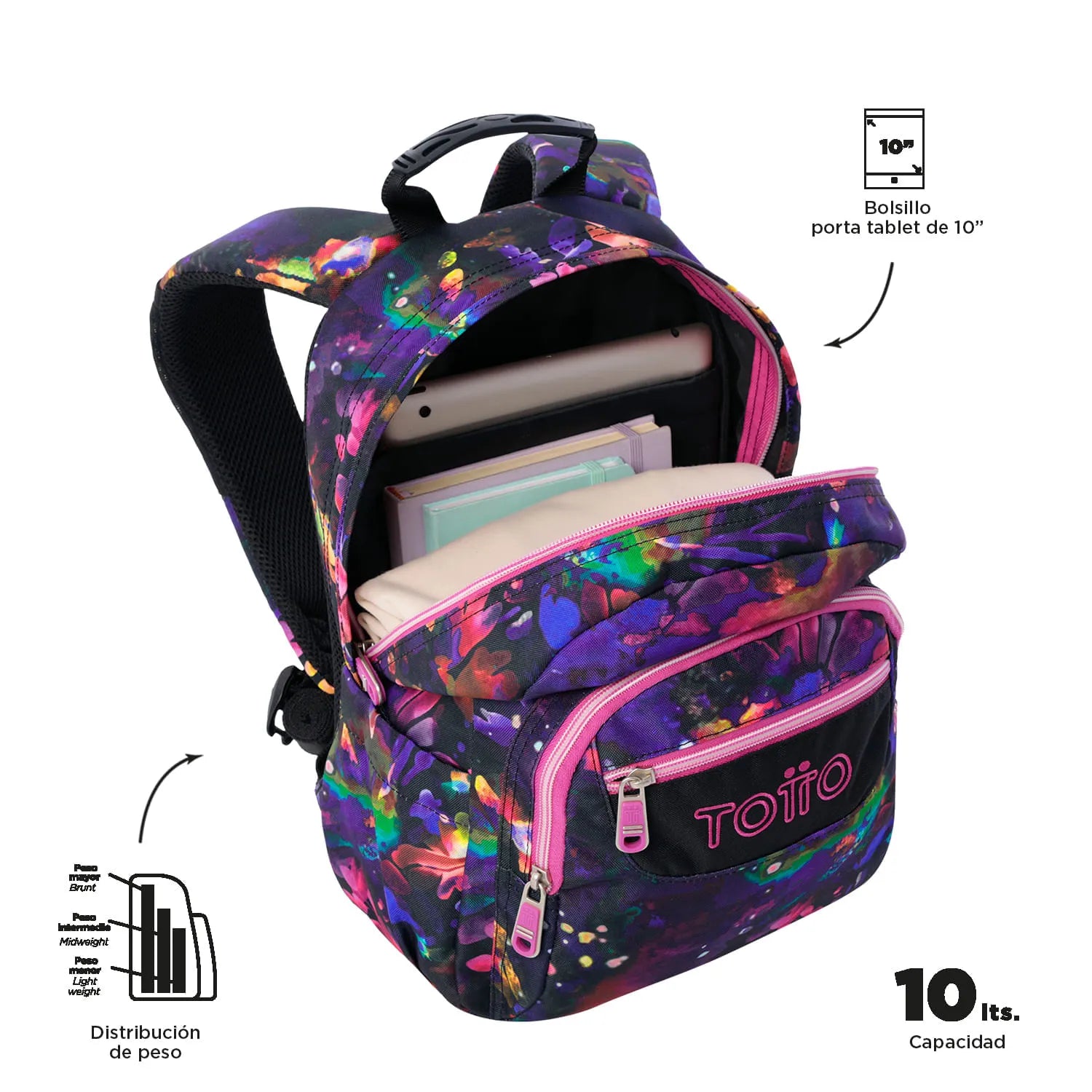 Totto Backpack 36.5 x 27 x 12cm - Flower Galaxy
