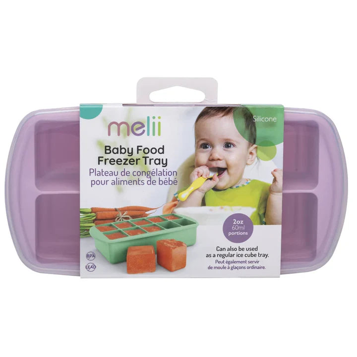 Melii - Silicone Baby Food Freezer Tray with Lid - Pink
