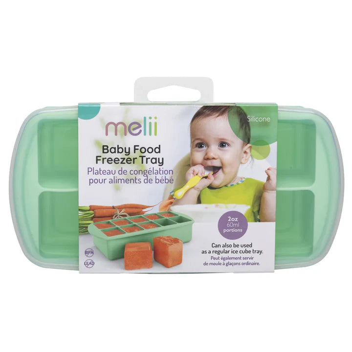 Melii - Silicone Baby Food Freezer Tray with Lid - Mint
