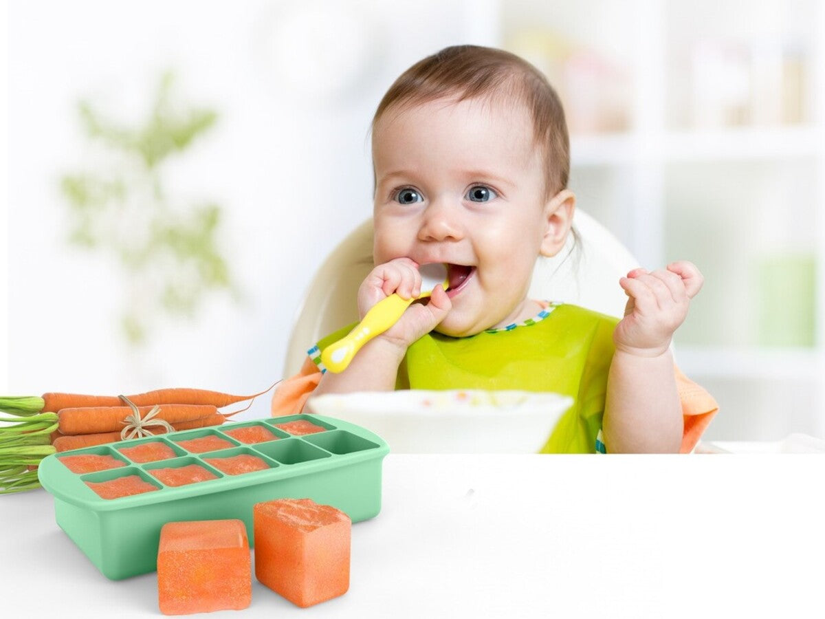 Melii - Silicone Baby Food Freezer Tray with Lid - Mint