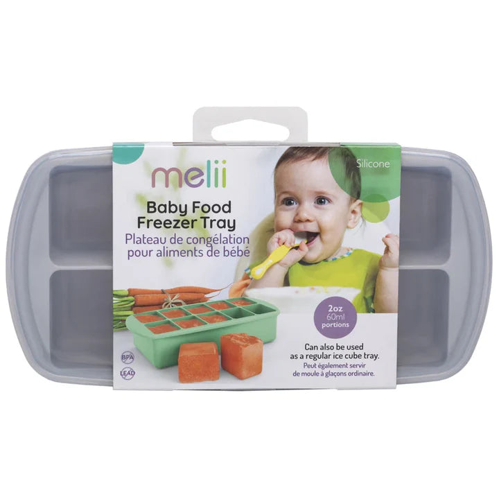 Melii - Silicone Baby Food Freezer Tray with Lid - Grey