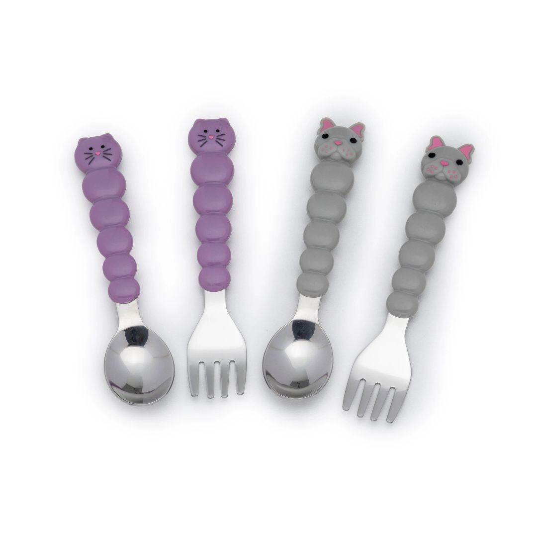 Melii - Animal Utensil Set - Purple/Grey