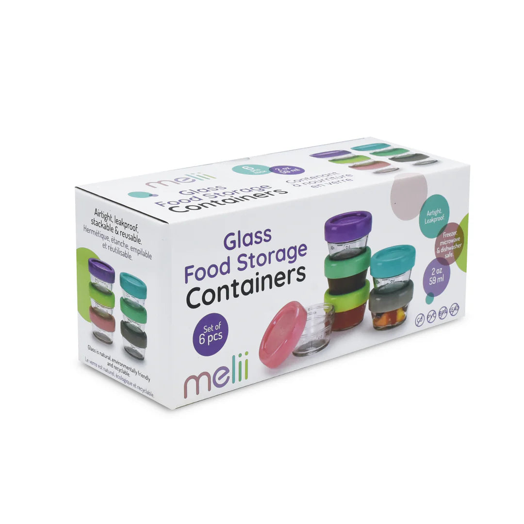 Melii Glass Food Container (2oz) - 6 Piece Set