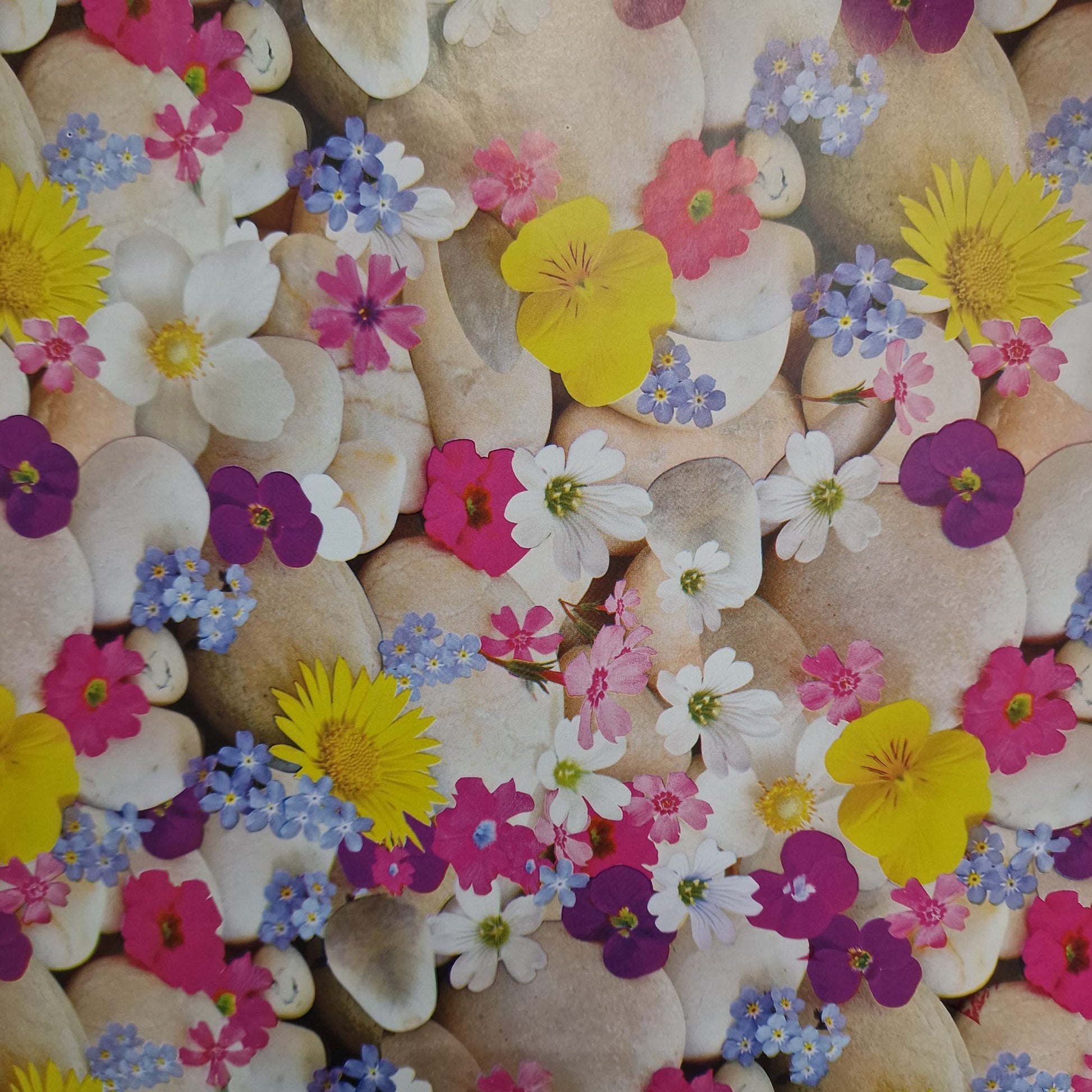 Gift Wrapping Paper 50 x 70cm Rocks With Flowers