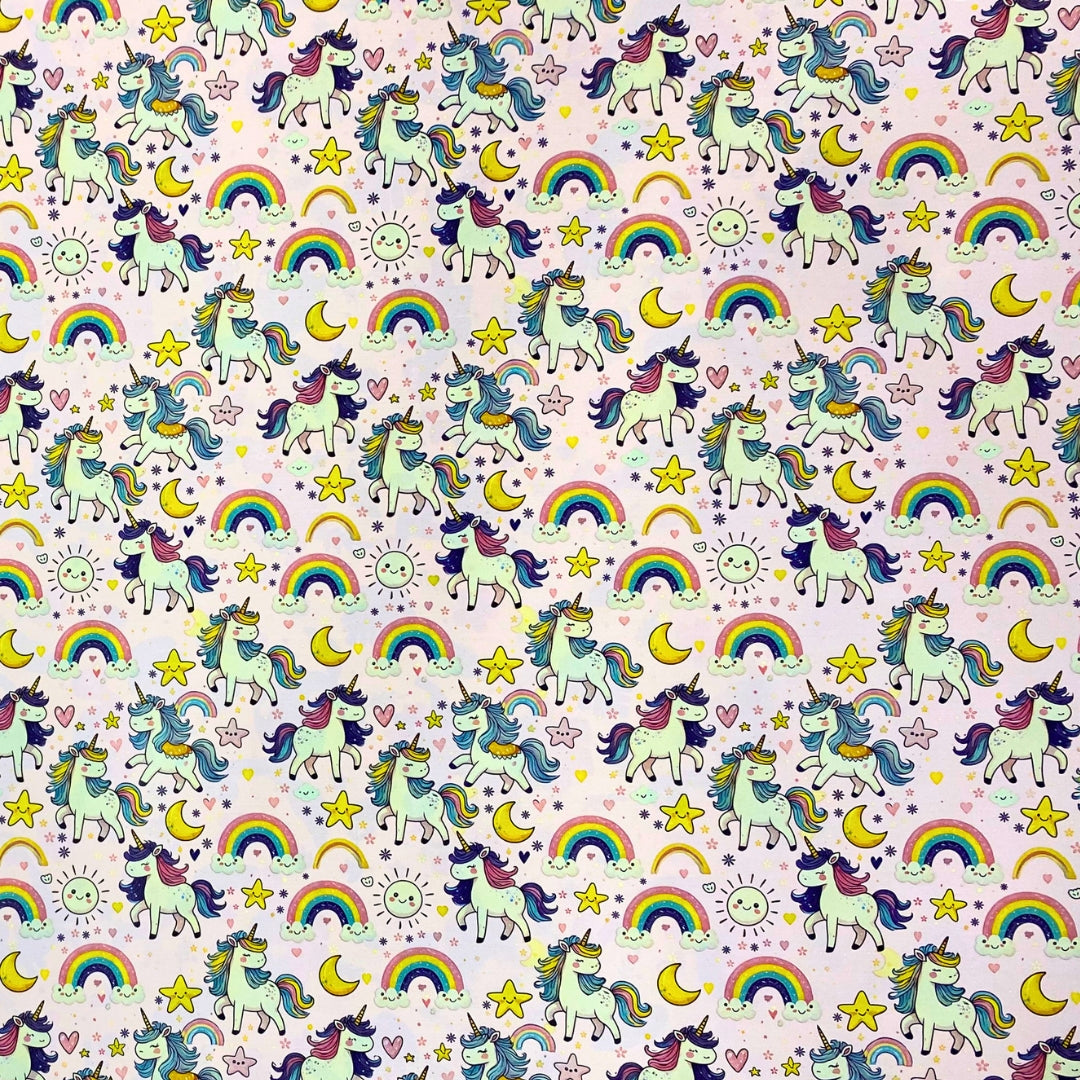 Gift Wrapping Paper Single Sheet 50 x 70cm - Unicorn