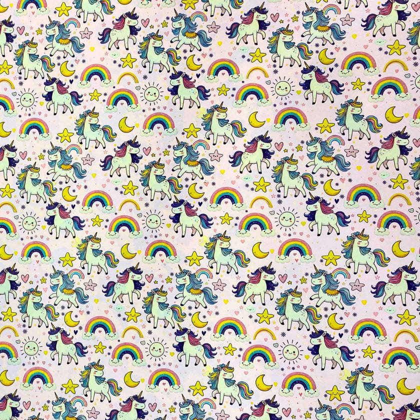 Gift Wrapping Paper Single Sheet 50 x 70cm - Unicorn