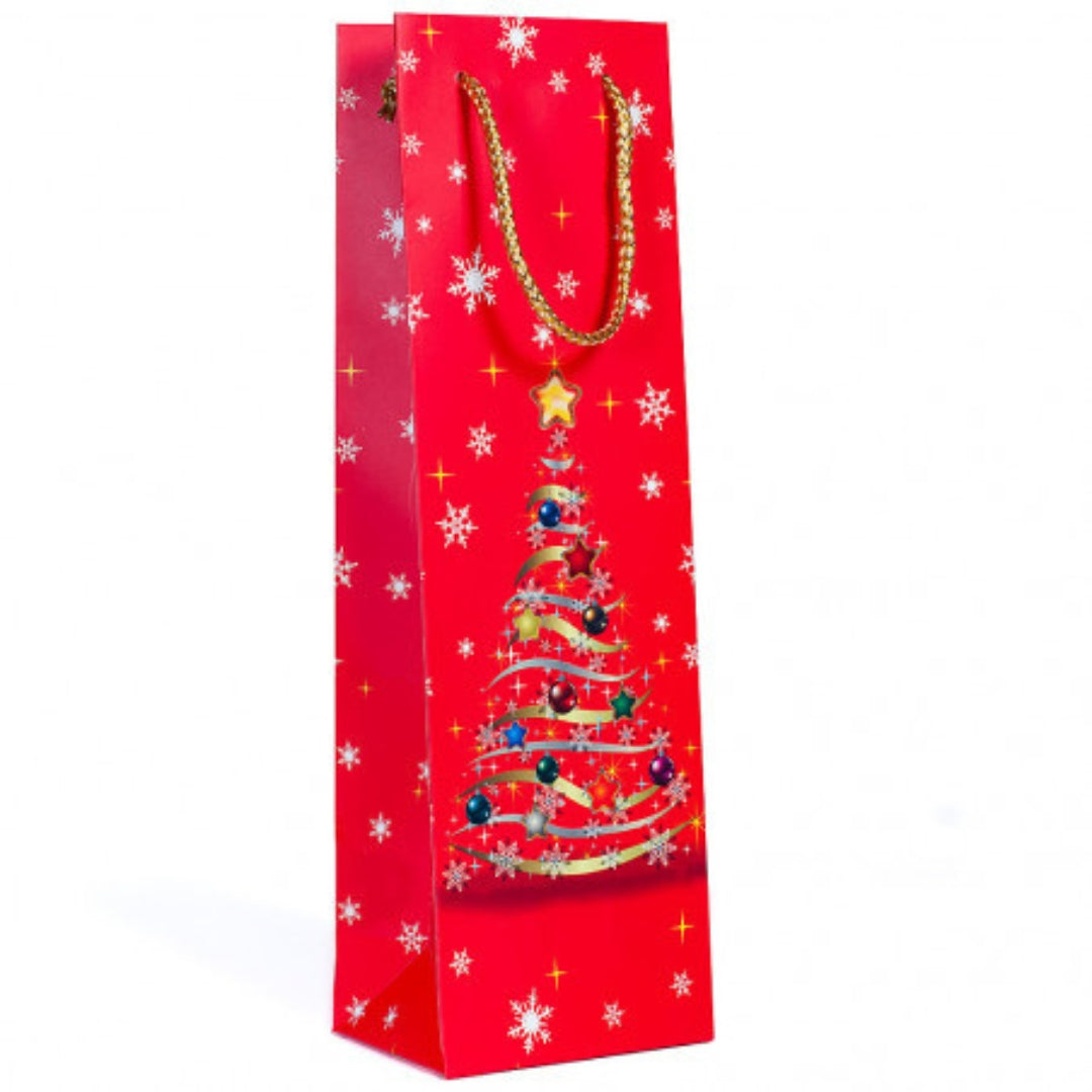 Florio Christmas Bottle Bag 39 x 12cm - Christmas Tree