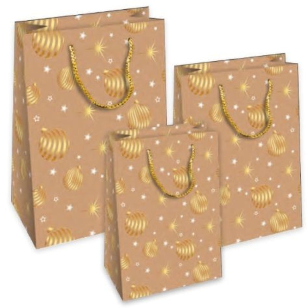 Florio Christmas Bag Medium 35 x 25cm - Jingle Bells Gold