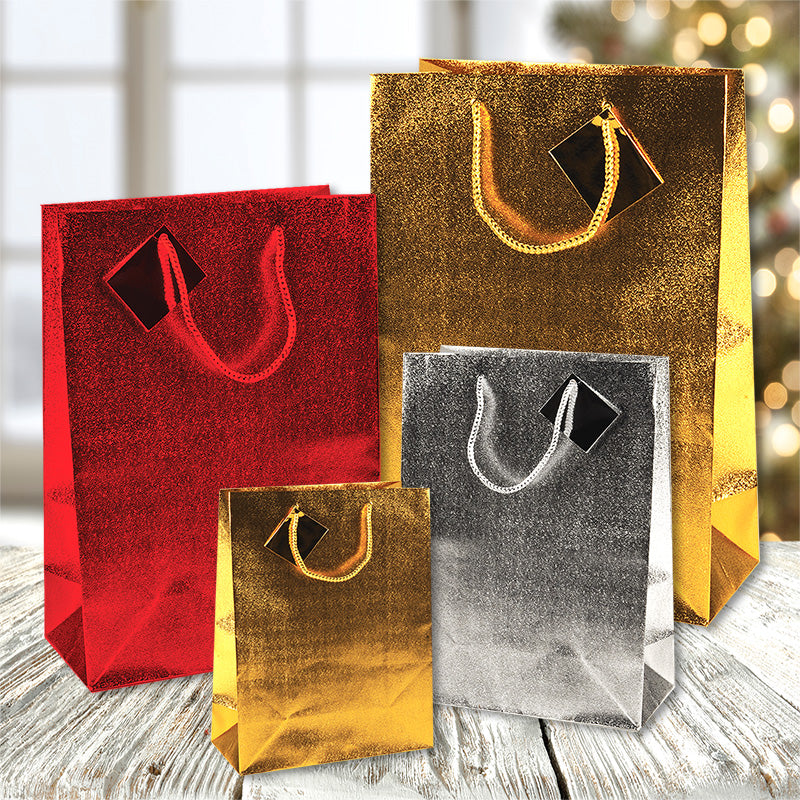 Florio Christmas Bag Large 44 x 32cm - Metallic x 1pc Assortment