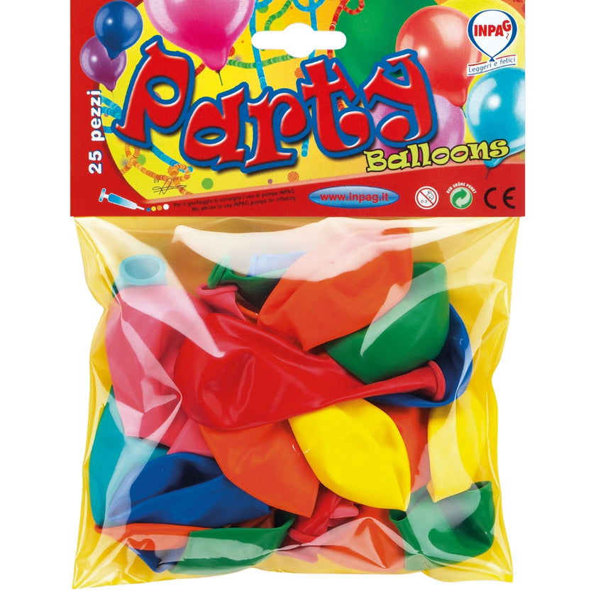 Inpag Air-Fill Latex Balloons 21cm A Pack Of 25pcs - Assorted Colours