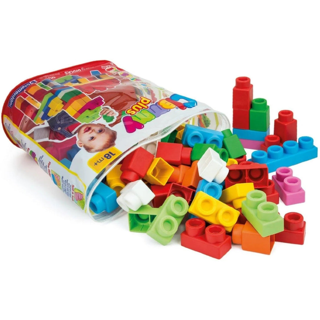 Clementoni - Clemmy Plus - Soft & Safe - Soft Blocks A Set Of 60pcs - Assorted +18m