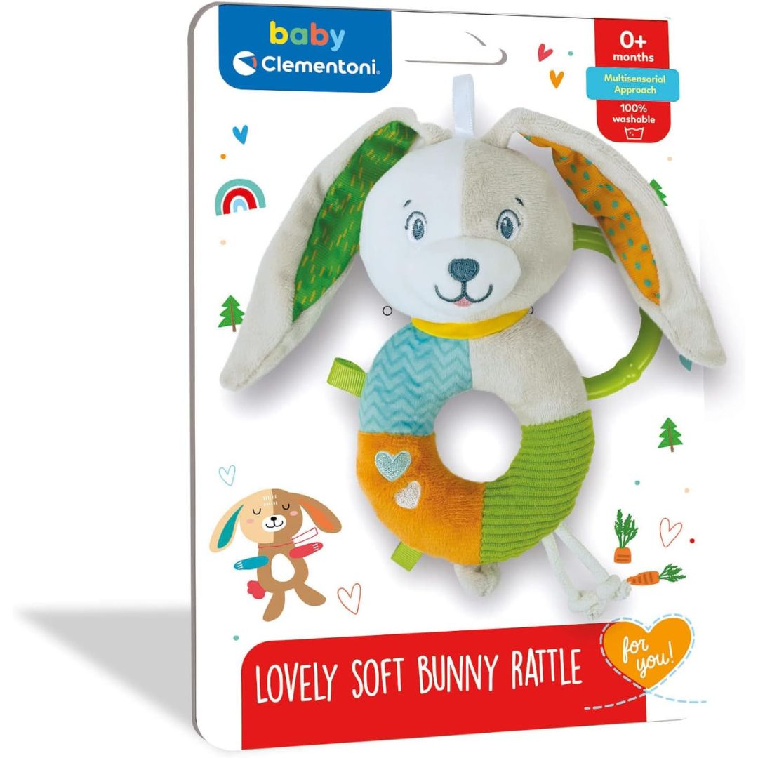 Clementoni Baby Lovely Soft Bunny Rattle +0m