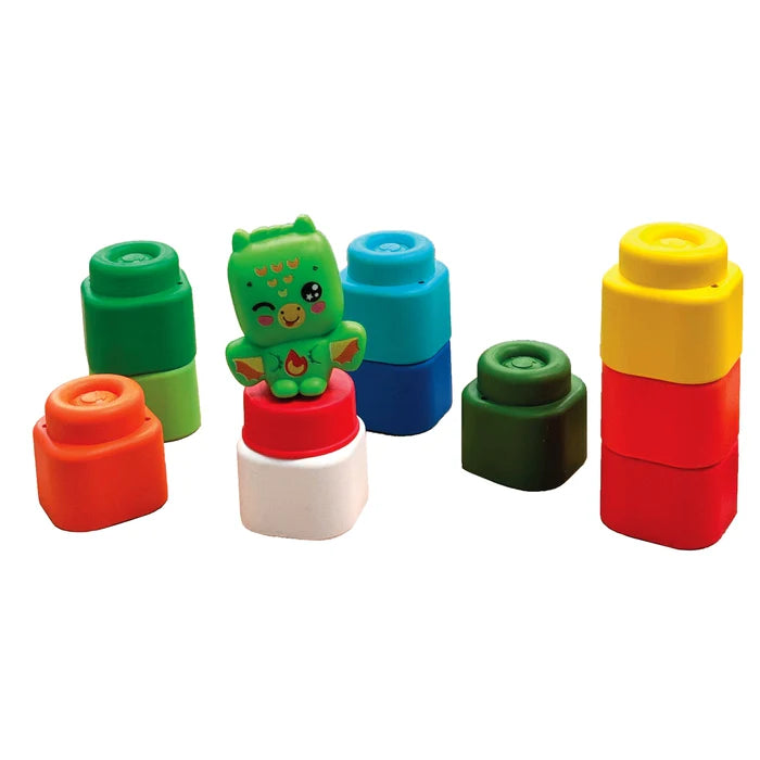 Clementoni - Soft Clemmy - Touch & Play - Soft Blocks A Set Of 10pcs - Baby Dragon 6-36m