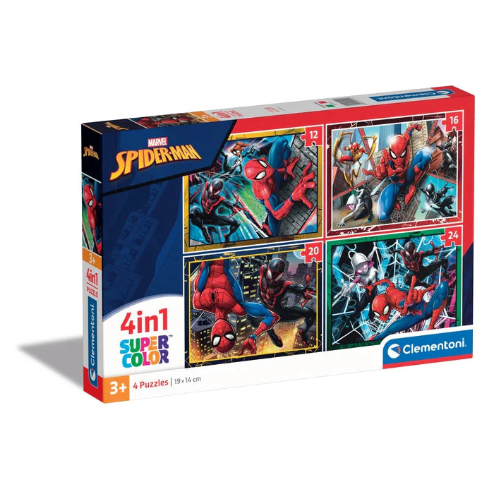 Clementoni Super Color 4 In 1 Puzzles 3+ - Marvel - Spider-Man