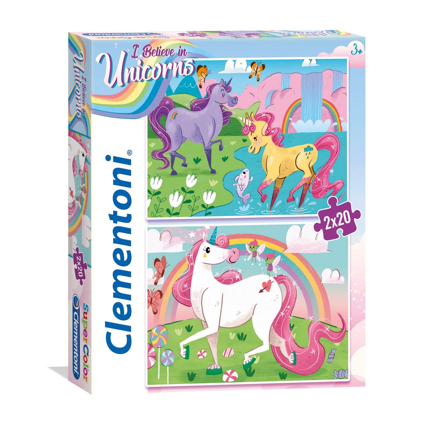 Clementoni Super Color 2 x 20pcs Puzzles 3+ - I Believe In Unicorns