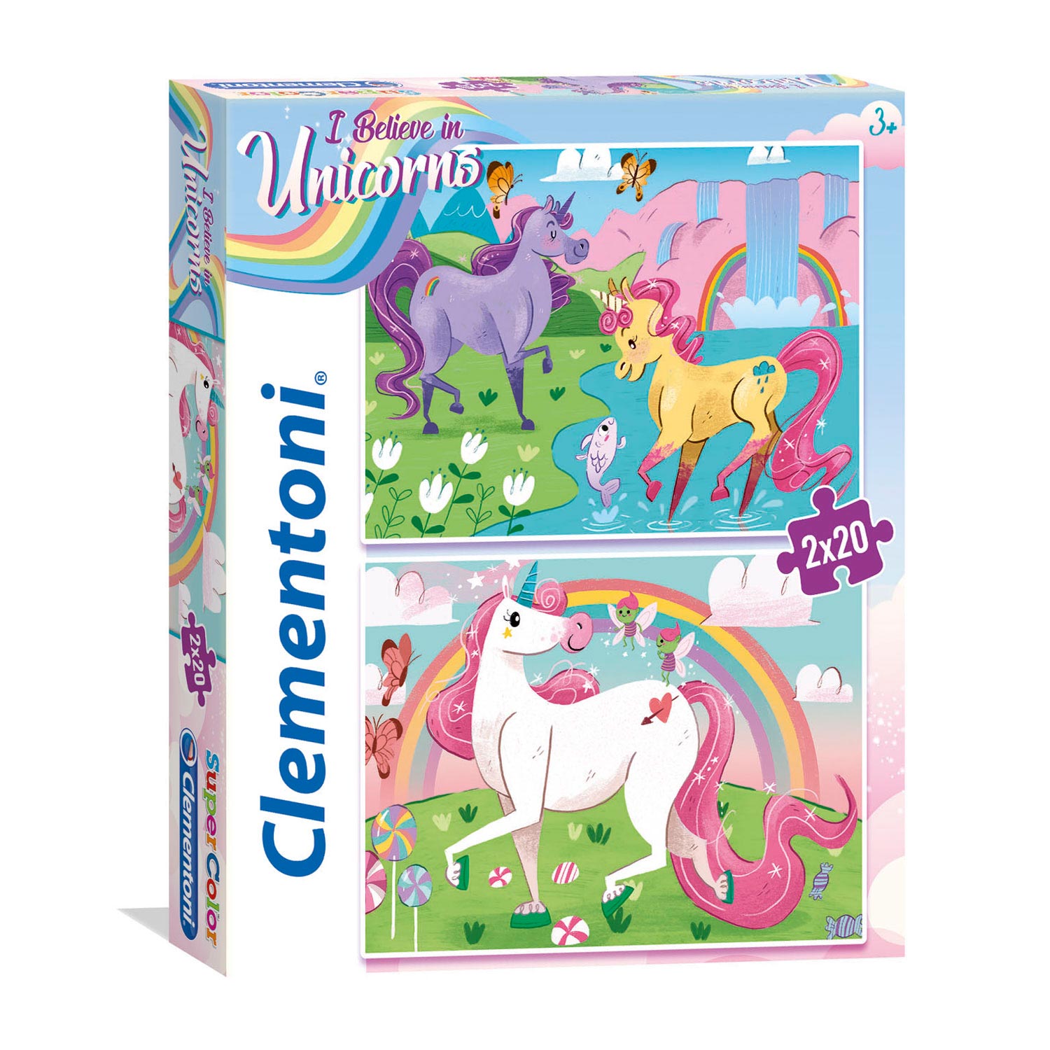 Clementoni Super Color 2 x 20pcs Puzzles 3+ - I Believe In Unicorns