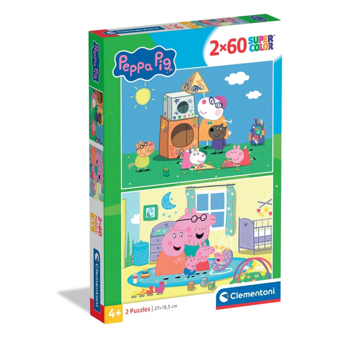 Clementoni Super Color 2 x 60pcs Puzzles 4+ - Peppa Pig