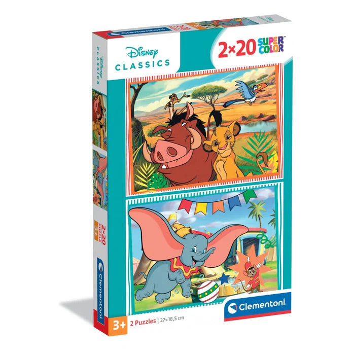 Clementoni Super Color 2 x 20pcs Puzzles 3+ - Disney Classics