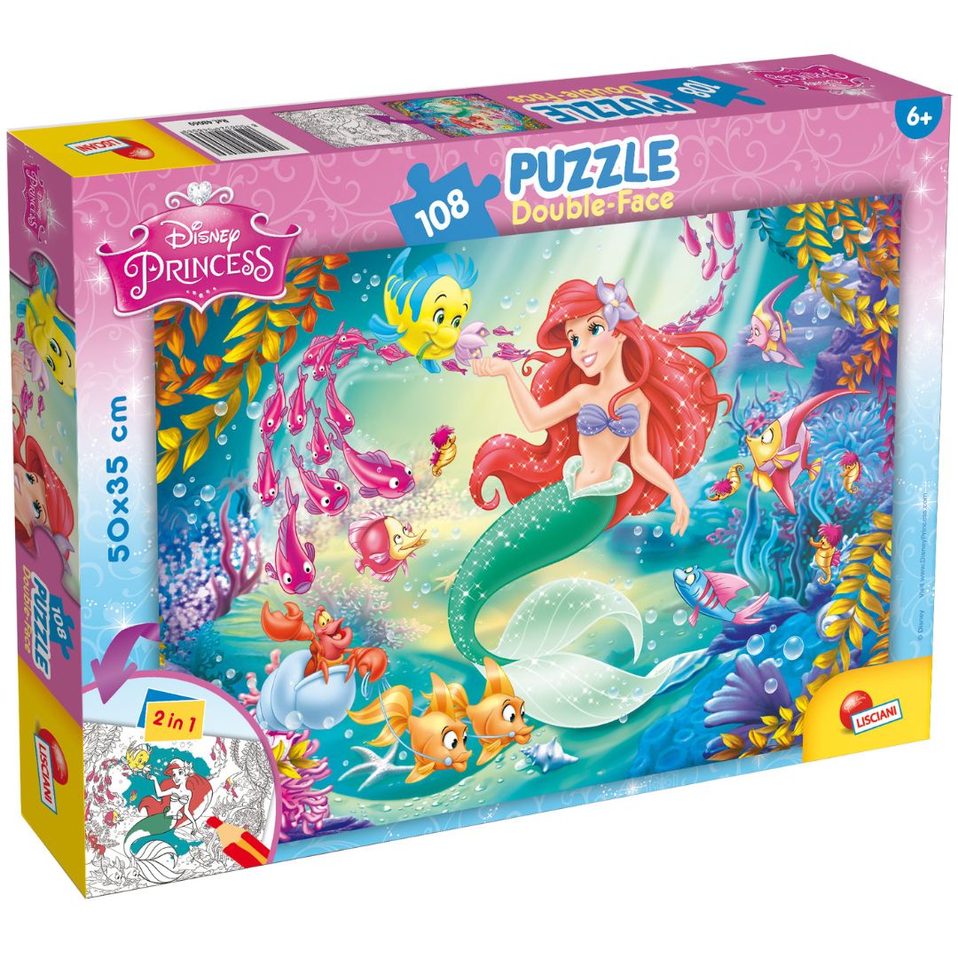 Lisciani Disney Princess Double-Face Puzzle Of 108pcs +6y Ariel