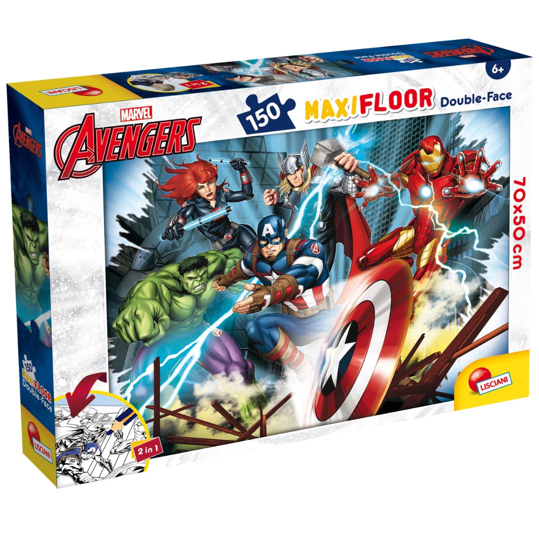 Lisciani Marvel Avengers Double-Face MAXIFloor Puzzle Of 150pcs +4y