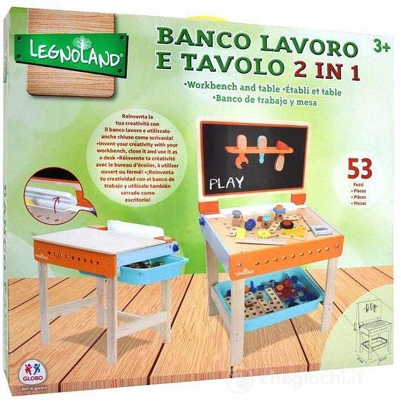 Wooden Workbench & Table - 2 in 1, 53Pcs