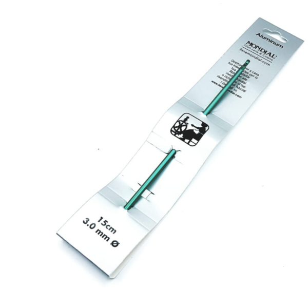 Mondial Aluminium Crochet Hook 15cm 3.0mm